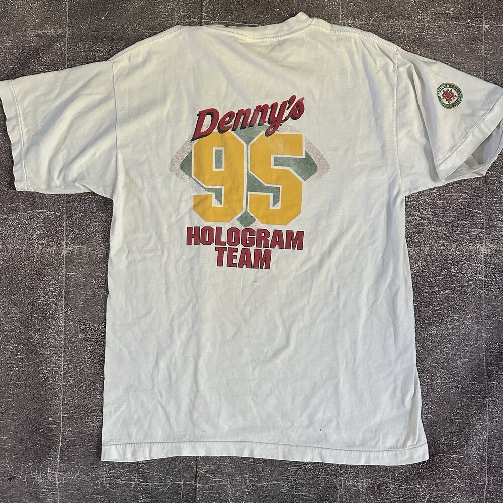 Men's Vintage 90's Denny's Limited Edition Hologram Baseball Cards T Shirt Sz L